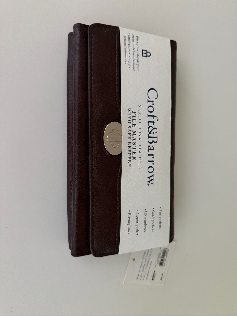 Croft & Barrow Dark Brown Leather Clutch Wallet